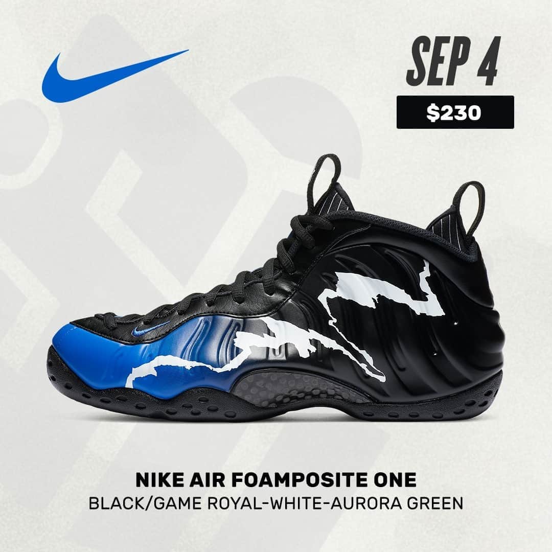 Sneaker Newsさんのインスタグラム写真 - (Sneaker NewsInstagram)「#SNReleaseAlert : The Nike Air Foamposite One returns to stores on September 4th in this exciting new concept that seems to focus on the 1996 NBA All-Star Game uniforms. For a closer look at official images, tap the link in our bio.」8月31日 1時01分 - sneakernews