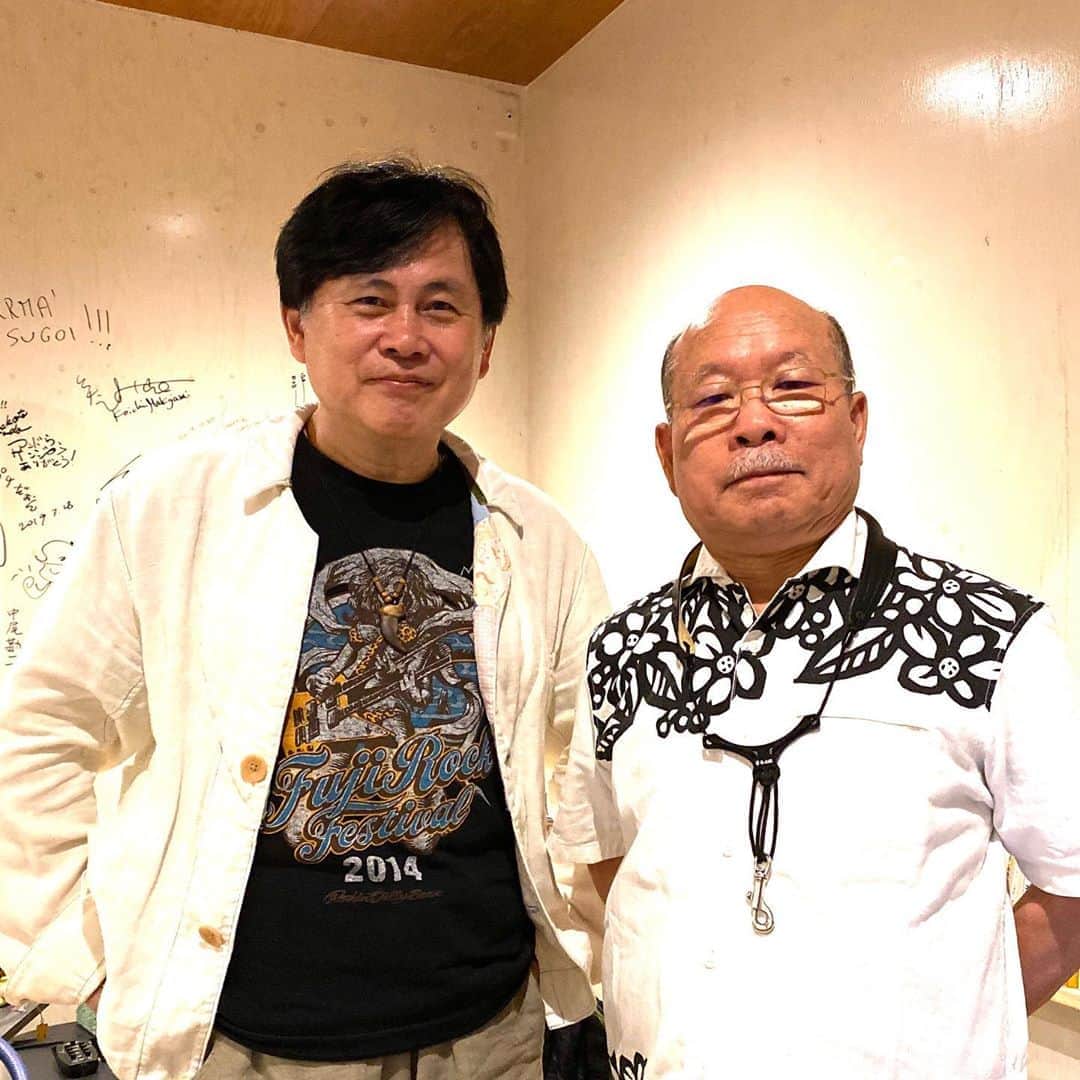 巻上公一さんのインスタグラム写真 - (巻上公一Instagram)「坂田明さんといると落ち着きます。  初ツイキャスしましたよ。」8月31日 2時05分 - koichimakigami