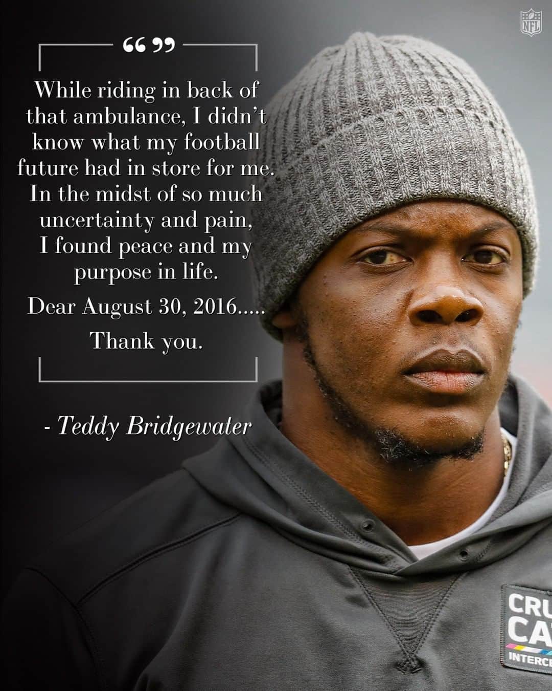 NFLさんのインスタグラム写真 - (NFLInstagram)「Teddy Bridgewater suffered a near career-ending injury four years ago today. Now, he's back and stronger than ever. 🙏 (via @teddyb_h2o)」8月31日 3時30分 - nfl