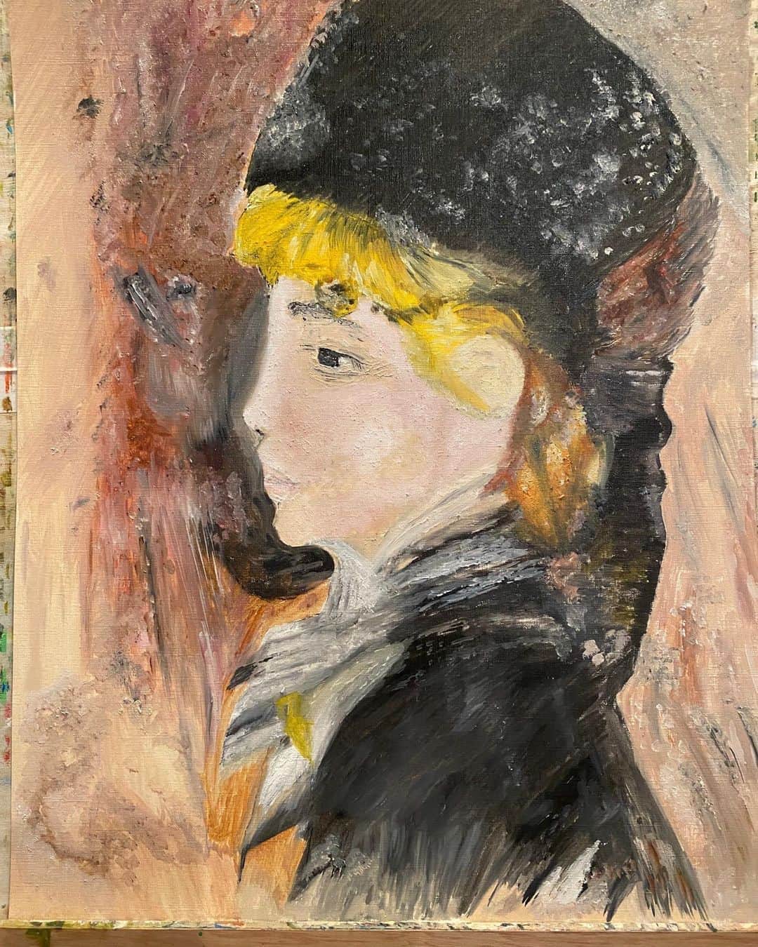 火口秀幸のインスタグラム：「まだ、未完成ですが、 #ルノアール ならぬ、  #シャノアール （草）  しかし、難しいですな #吉本坂46 #RED #HideboH」