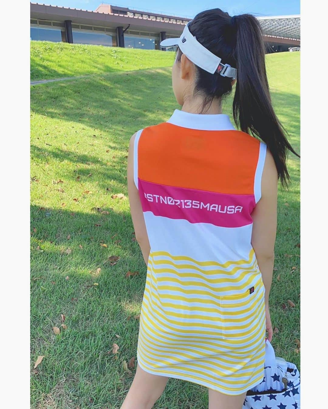 中島亜莉沙さんのインスタグラム写真 - (中島亜莉沙Instagram)「ゴルフウェアコーデ💛🧡 👚 @newbalance 👜 @archivio.official_online  #斜め45度の目線から失礼しました #ワンピ率高め女子 #newbalancegolf ##golf #golfstagram #golfwear #fashion #coordinate #outfit  #archivio  #ゴルフ #ゴルフ女子 #女子ゴルフ #ゴルフウェア #ゴルフコーデ #アルチビオ #ニューバランスゴルフ #スポーツウェア #ゴルフシューズ #ファッション #골프﻿」8月31日 15時56分 - arisan_days