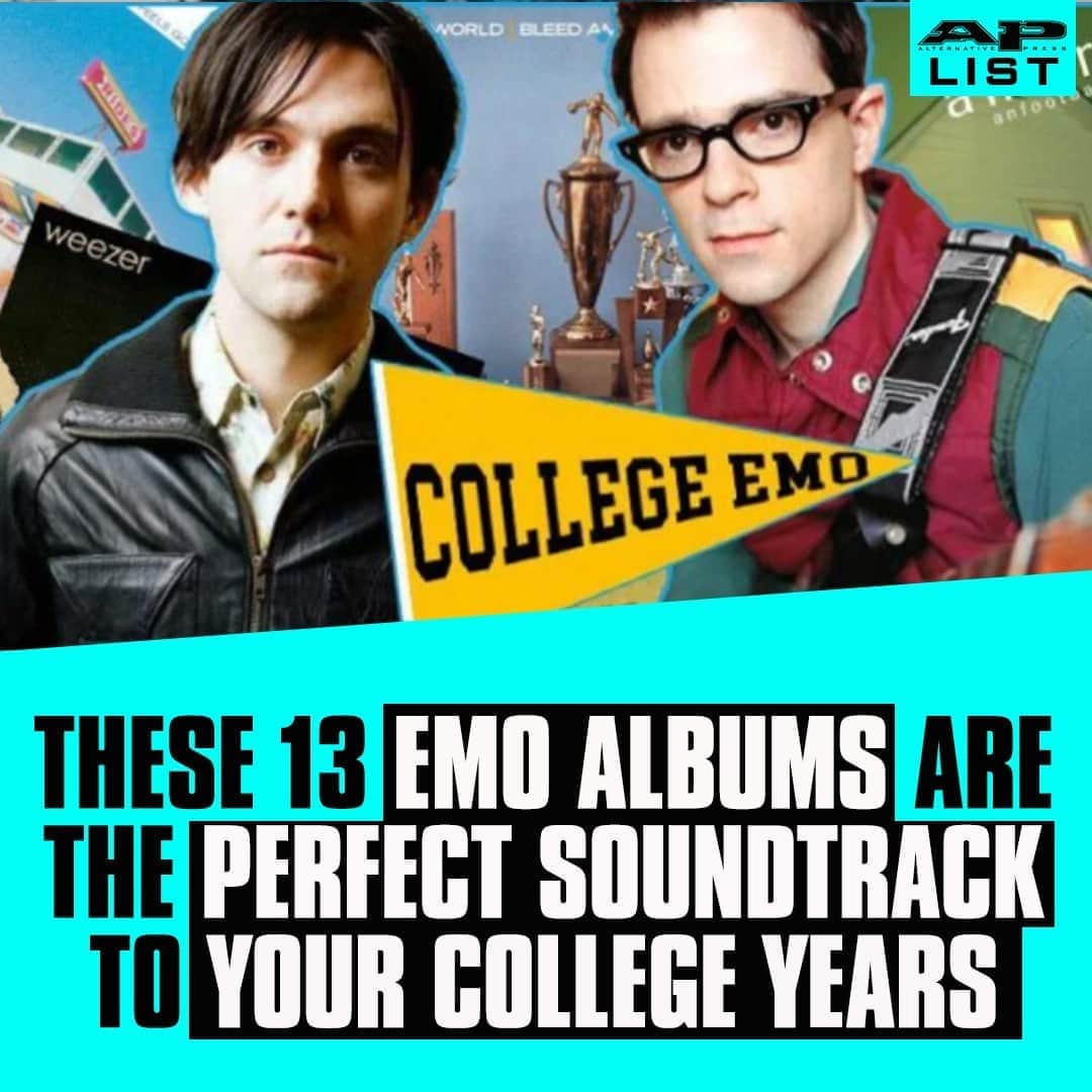 Alternative Pressさんのインスタグラム写真 - (Alternative PressInstagram)「You may have left your teen angst in high school, but these albums from @weezer, @brighteyesofficial and more will help you embrace your next emo phase ⁠ LINK IN BIO⁠ .⁠ .⁠ .⁠ #weezer #brighteyes #emo #emomusic #emobands #emoalbums #collegeemo #emophase #emokids #college #collegeyears #collegesoundtrack #alternativepress #altpress」8月31日 9時01分 - altpress