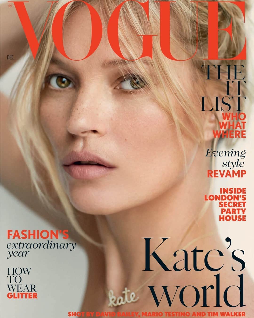 シドニーエヴァンさんのインスタグラム写真 - (シドニーエヴァンInstagram)「Throwback to 2014 when @katemoss graced the cover of British Vogue in our custom script ‘KATE’ necklace. #SpottedinSE」9月1日 1時03分 - sydneyevan