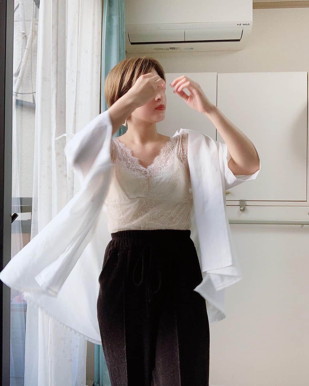 えなちぃのインスタグラム：「リラックスパンツ1枚あるだけで 助かる😆✨」