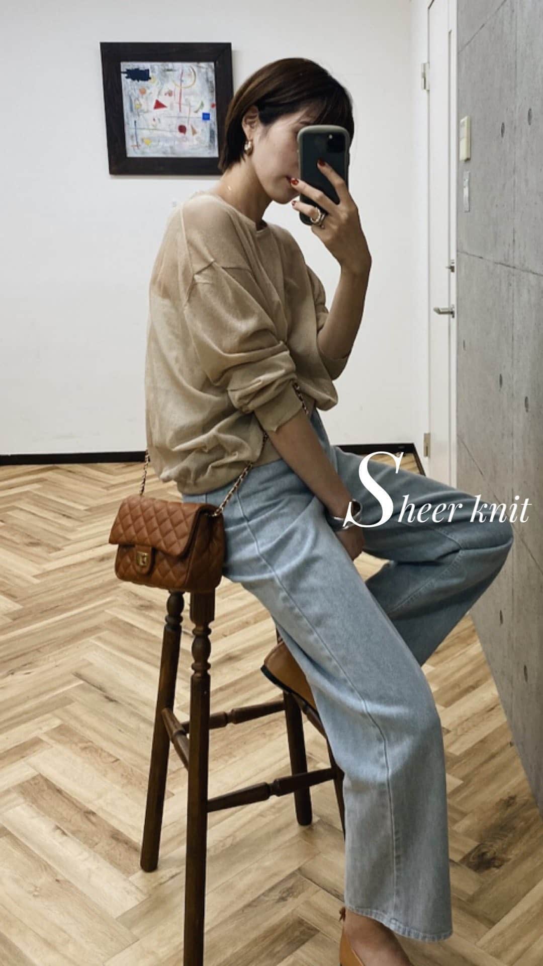 美生のインスタグラム：「#sheerknit #reels 🔍kt012」