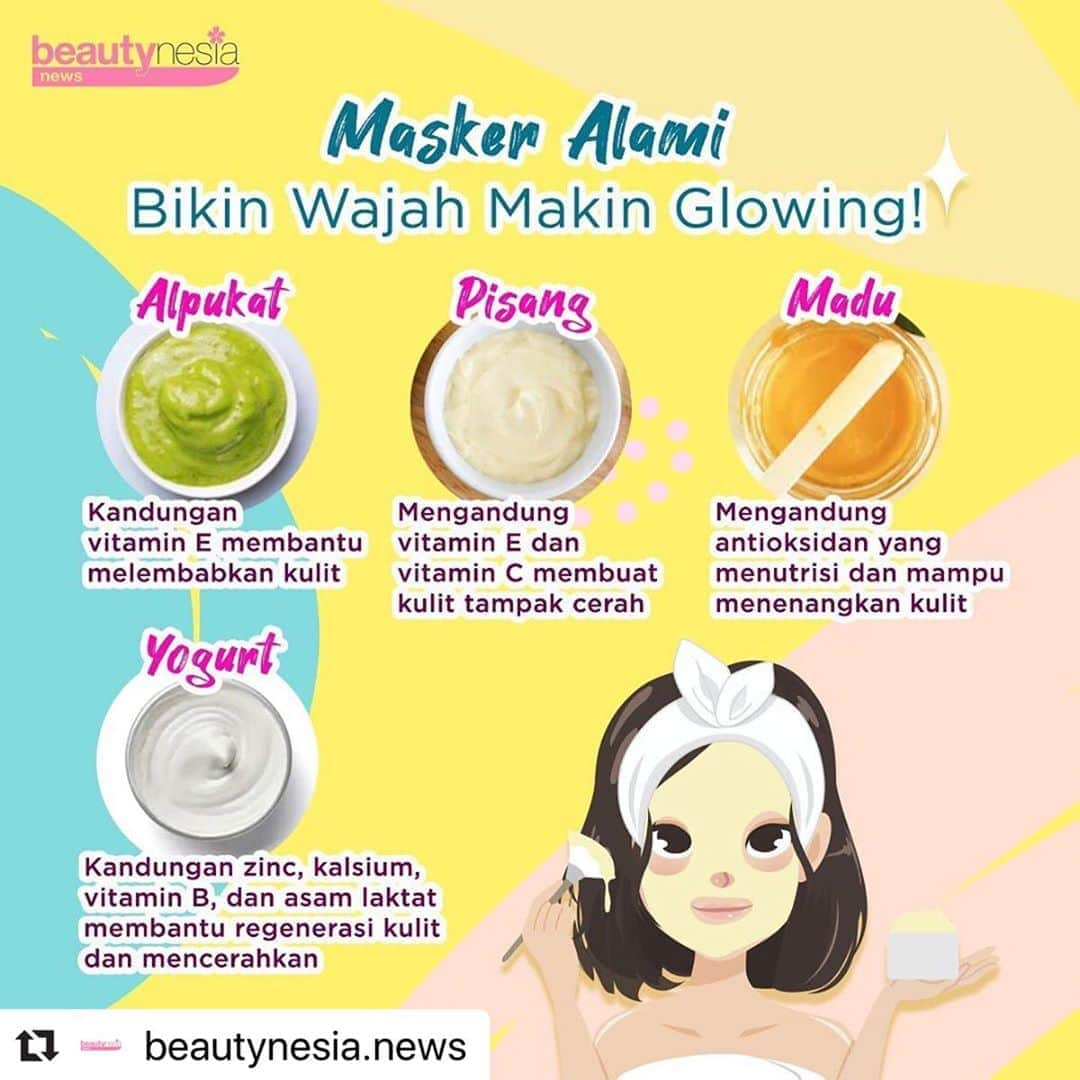 Beauty | Health | Fashionさんのインスタグラム写真 - (Beauty | Health | FashionInstagram)「Hayo ngaku, selama dirumah aja beberapa bulan kamu udah ngelakuin perawatan apa aja buat kulit supaya makin glowing nih?⁣ ⁣ Yang belum cobain bikin masker sendiri dirumah,  yuk coba coba. Bahan bahan ini punya kandungan yang baik untuk memerangi bekas jerawat. Eits kuncinya, lakukan masker wajah secara rutin dan imbangi dengan air putih yang cukup dan konsumsi buah buahan serta sayuran 😊💗⁣ ⁣ Ada yang udah coba?  Share yuk di kolom komen 😁 hasil apa yang kamu dapatkan ✨✨⁣ ⁣ ---⁣ ⁣ #BeautynesiaNews #Glowing2020 #AcneSkin #AcneProblem #Jerawat #MengatasiJerawat #KulitBerjerawat #KulitKusam #MenghilangkanJerawat #PenyebabJerawat」8月31日 19時46分 - beautynesia.id