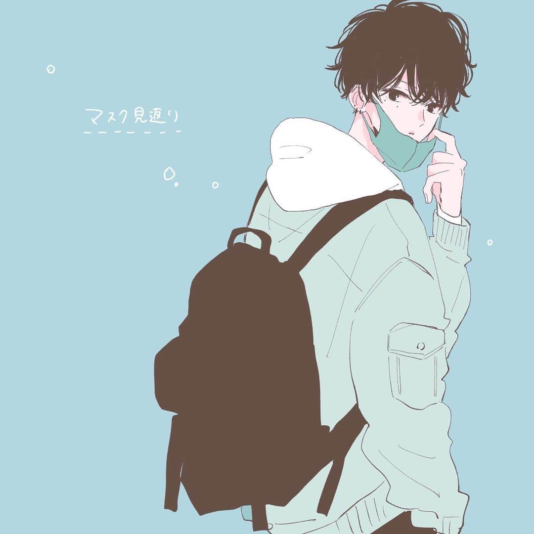 目黒あむのインスタグラム：「お題→見返りイケメン﻿ ﻿ コメントに♡ありがとうございます！﻿ 今回は色々描いてみました☺️﻿ どの人がみなさんお好きでしょうか！﻿ ﻿ #1日1絵﻿ #創作  #男の子﻿ #見返りイケメン﻿ #illustration」