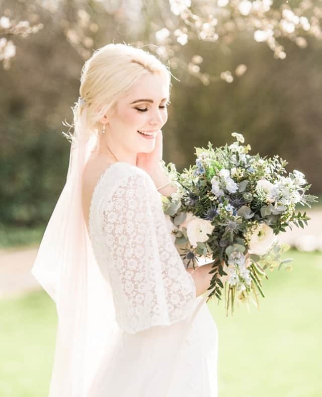 ミナのインスタグラム：「Gianna top and Marka skirt. 😍⁠ ⁠ Photography: @laurajanephotographer ⁠ Hair Style: @bridalhairbyjennie ⁠ Venue: @aptonhall ⁠ Wedding Style: @partysquared_weddings ⁠ Flowers: @stockflorist ⁠ Makeup: @katiepoole_mua ⁠ Cake: @thehoneybeeweddingcakeco ⁠ Stationary: @leigh_calligraphy ⁠ Dress: @indiebride.london ⁠ Veil: @sashandveil ⁠ Jewellery: @smokeandashjewellery ⁠ Hair Pieces: @heyjulesbridal ⁠ Suits & Shoes: @dapperchapsformalwear ⁠ Videographer: @purseyproductions ⁠ Model: @meg_vic @gareth_edward ⁠ ⁠ ⁠」