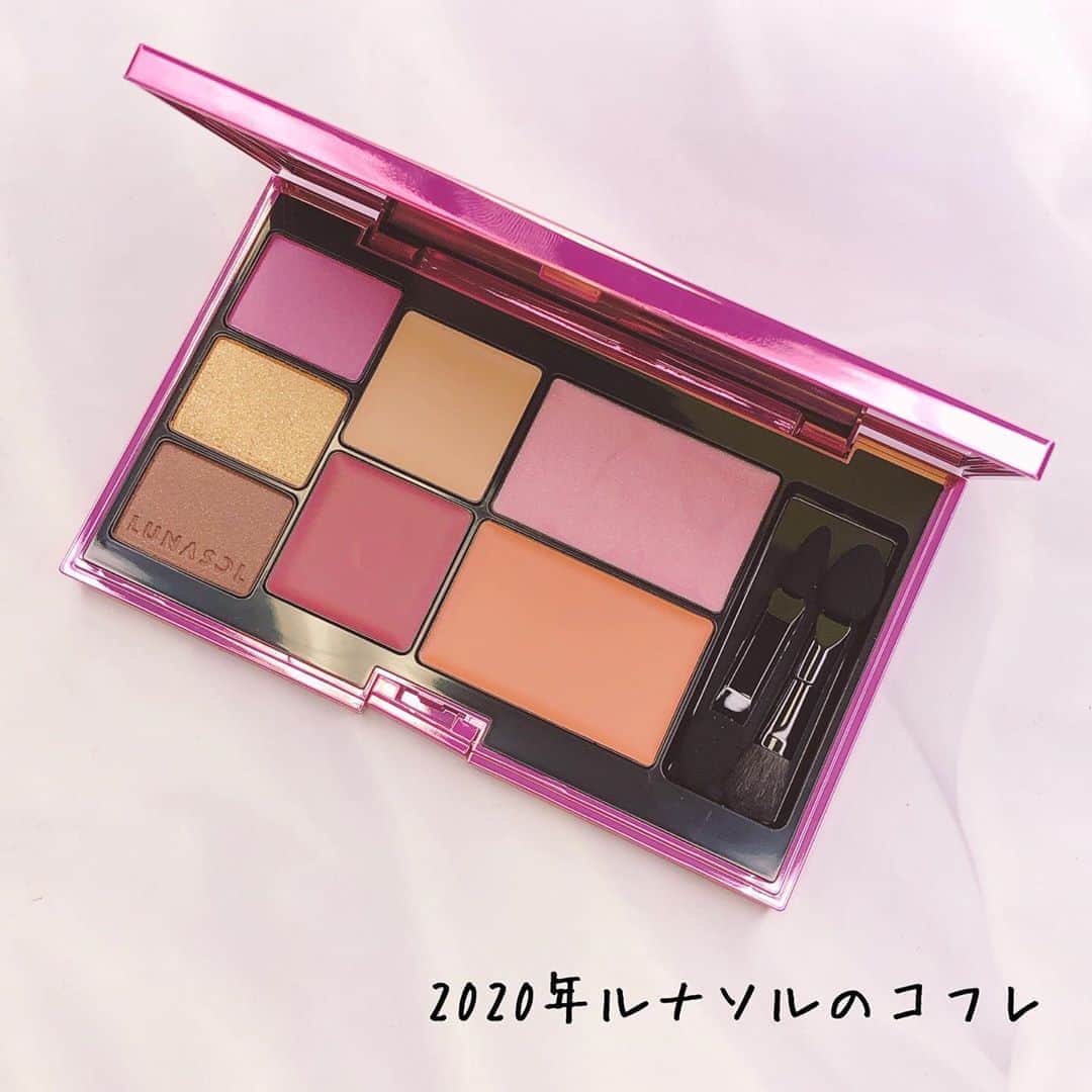小西さやかのインスタグラム：「毎年コフレがとっても人気で予約ですぐ売り切れちゃうルナソル。 今年はポーチとかはなくパレット。 . 全部使える定番色なのとこれひとつで日常の外出くらいはなんとかなるメイクが完成します！ . ルナソル ホリデーフェイバリット 2020 ¥7,500 発売11月6日(金) 予約開始と同時に電話しないとですね！ . ※スライドしてもらったら塗布色も載せていますが、男性アシスタントさんの手なのでちょっと肌の色が黒いです。 . #ルナソル#コフレ#2020年コフレ　#クリスマスコフレ#限定コスメ　#限定　#lunasol #ルナソルアイシャドウ #ルナソルチーク　#ルナソルコフレ #新製品コスメ#コスメコンシェルジュ」