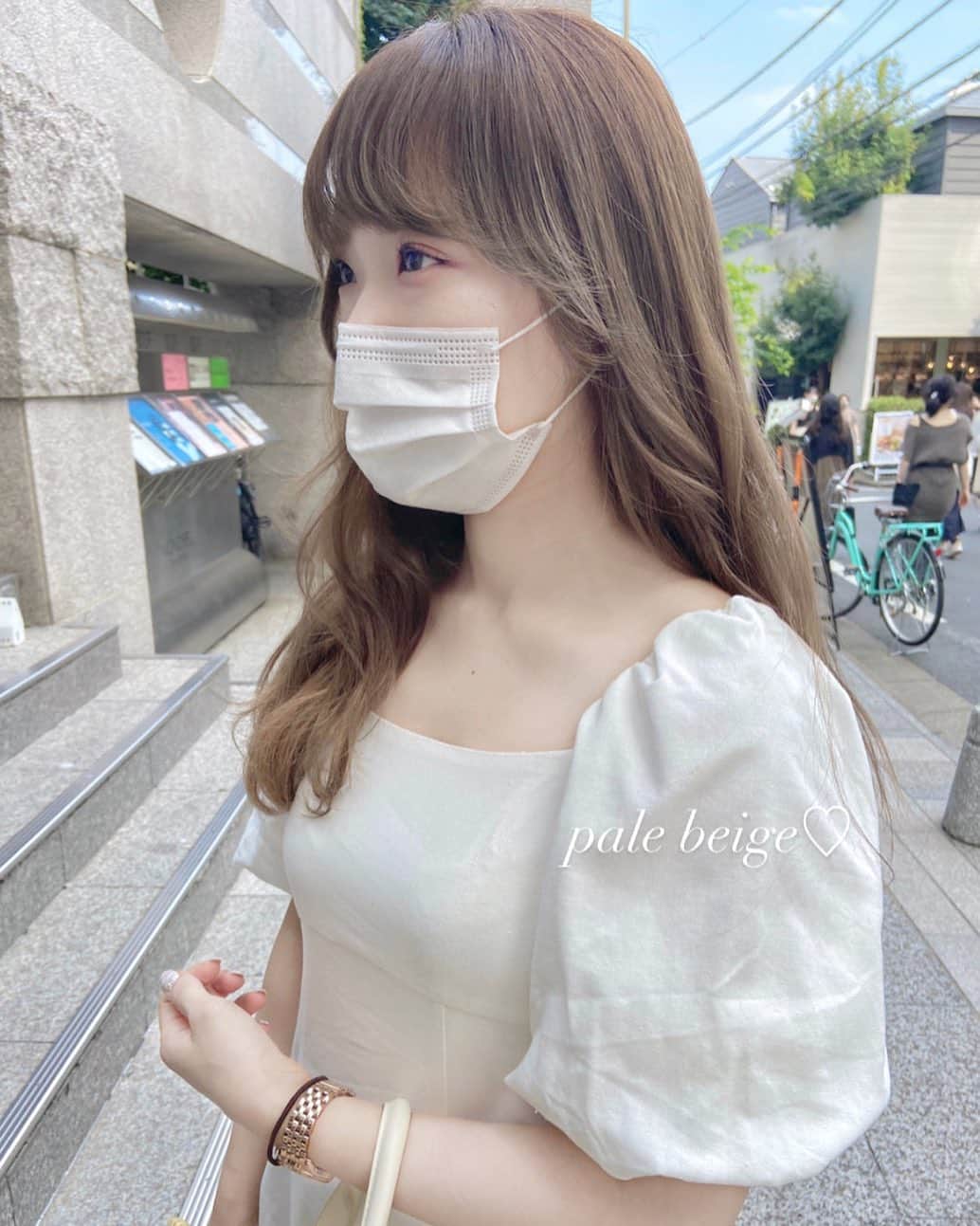 佃加菜のインスタグラム：「pale beige♡ 柔らかい色素のbeige♡ 透明感あってさきちゃん可愛かったな〜♡👒」