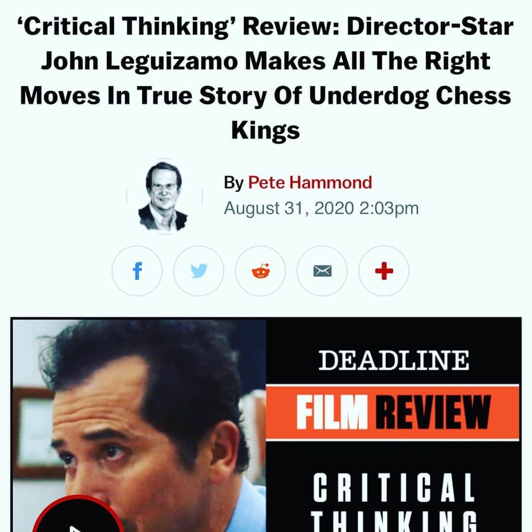 ジョン・レグイザモさんのインスタグラム写真 - (ジョン・レグイザモInstagram)「Check out your boy!  1st dope review! #criticalthinking movie!  Not bragging just sharing.  Ok maybe some swag!」9月1日 10時18分 - johnleguizamo