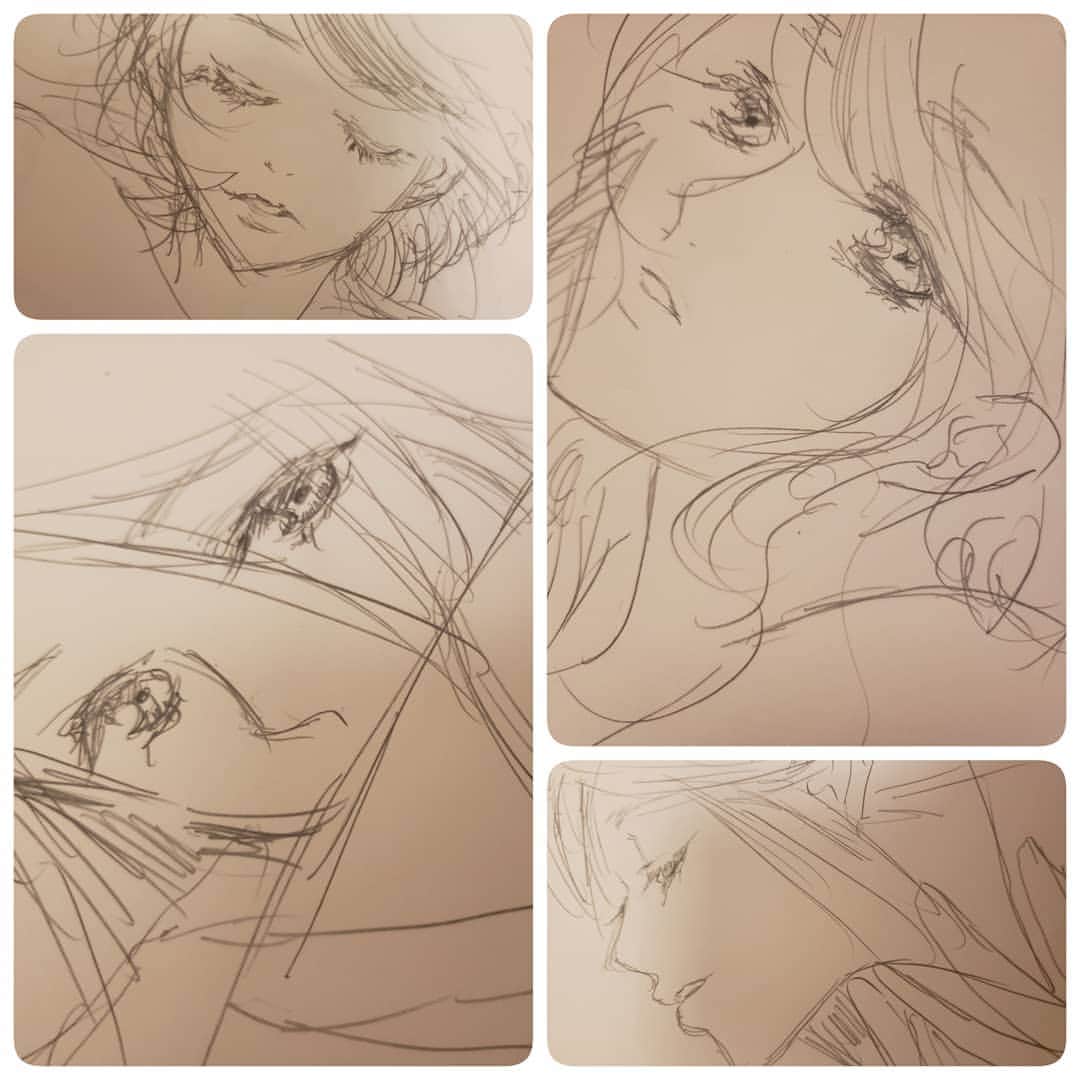 葉山いくみのインスタグラム：「眠れない夜のらくがき✏️」