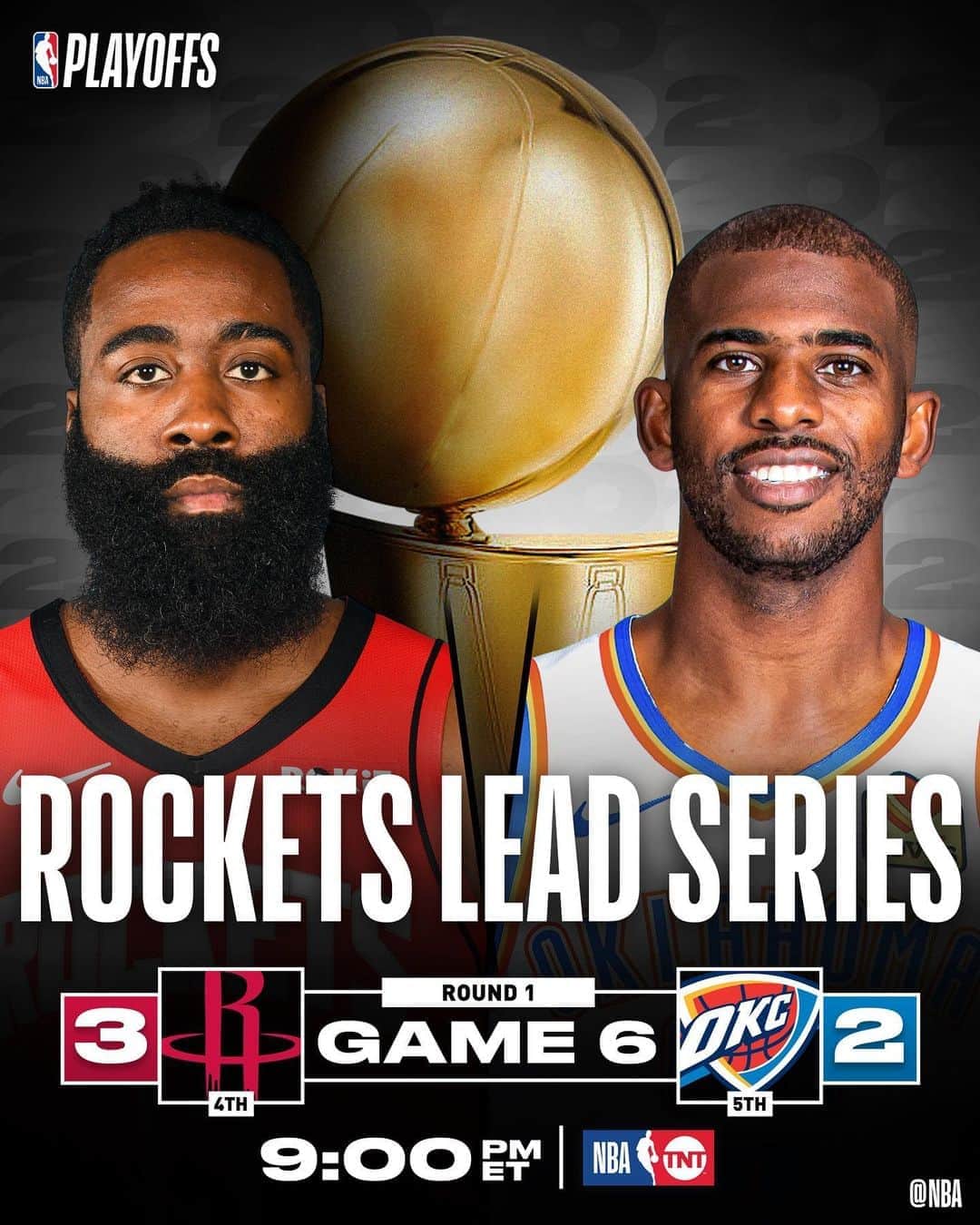 NBAさんのインスタグラム写真 - (NBAInstagram)「Will the @houstonrockets advance.. or will the @okcthunder force a GAME 7??  Find out 9:00pm/et @nbaontnt」9月1日 4時57分 - nba