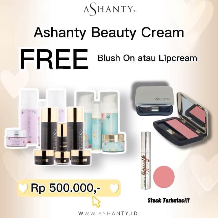 のインスタグラム：「🎉 PROMO SEPTEMBER CERIA 🎉  Good Morning Ladies, diawal bulan september yang ceria ini @ashantybeautycosmetics @ashantyid dan @kcosmetics.official memberikan PROMO CERIA untuk kamu. Nikmati harga super hemaaaaaaat hanya berlaku dari tanggal 1 - 5 September 2020. Dapatkan : • Ashanty Beauty Cream (Pilih salah satu series Whitening, Acne atau Anti Aging) FREE Blush On atau Lipcream hanya Rp 500.000,-  • 3 pcs Skinua Natura Mask (Pilih salah satu varian Snail, Pearl, Aloevera, Collagen) + Lipcream Aureloly hanya Rp 90.000,- • Skinua Pure O2 Mask + Lipcream Aurelloly hany Rp 395.000,- • Exclusive Eyeliner Pencil + Lipmatte Ashanty  hanya Rp 120.000,- • Exclusive Eyeliner Pencil + Blush On Ashanty hanya Rp 120.000,-  HARGA HEMATTT SUPER CERIAAAAA ✨ yuuuk pesan sekarang juga sebelum kehabisan karena stocknya sangat terbatassss. Siap tampil cantik dengan wajah cerah berseri ditambah pulasan makeup membuat penampilan semakin lebih cantik dan mempesona 🌸  ______________________________ Informasi dan pemesanan  Ashanty Beauty Cream  WA: 081287388885 WA: 081293823950 WA: 087778489900 WaA: 085781140354 ⚡️ Fast Respons Click Link On Bio Instagram @ashantyid ❣️ ______________________________ #ashantybeautycream #creamashanty #skincareashanty #skincare #skincareartis #skincarelokal #creamwajah #creamperawatanwajah #obatjerawat #jerawat #kosmetik #krimwajah #creamwajah #whiteningcream #ashantyid #ashanty #ahha #kepastian #aurelhermansyah」