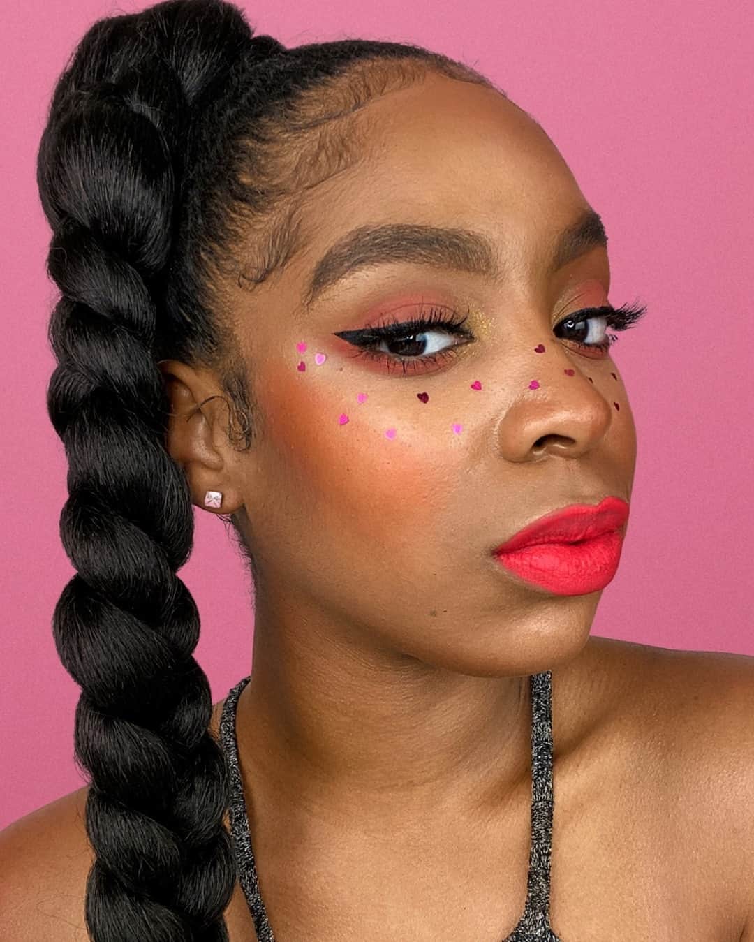 NYX Cosmeticsさんのインスタグラム写真 - (NYX CosmeticsInstagram)「Only matching our lips to our blush from now on 🥰💋 @shailah.leshe slays this soft monochromatic glam using our new dynamic duo: Sweet Cheeks Soft Cheek Tint + our OG Soft Matte Lip Cream 💘 Here's what you'll need to recreate the look: ✨ SWEET CHEEKS SOFT CHEEK TINT in 'Almost Famous' ✨ Soft Matte Lip Cream in 'Amsterdam' ✨ Epic Ink Liner ✨ Shaped Glitter in 'Cosmic Love'  • #nyxcosmetics #nyxprofessionalmakeup #crueltyfreebeauty」9月1日 9時59分 - nyxcosmetics