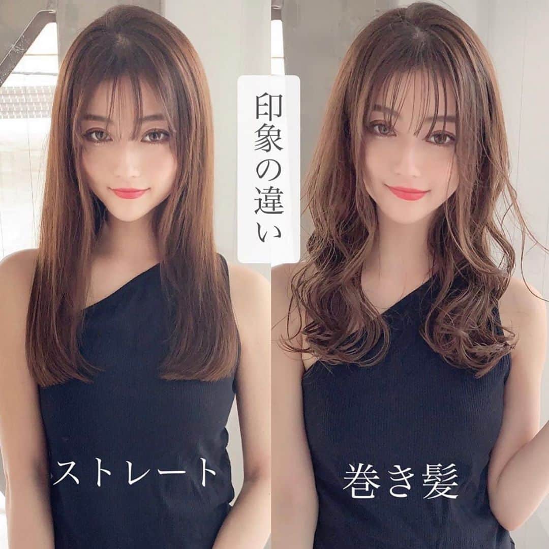 西岡卓志のインスタグラム：「似合わせは @takashi_nishioka におまかせあれ！﻿ ﻿ ﻿ 今回は巻いたヘアとストレートの印象の違い！ ﻿ ﻿ ﻿ ﻿ ﻿ ﻿ 保存して頂けるとオーダーの際に便利です！﻿ ﻿ ﻿ 髪質に適した西岡独自の手法で髪を傷めず柔らかい質感へ✨💈﻿ ﻿ ﻿ ﻿ ﻿ パーマで悩んでいる方は是非ご相談下さい！﻿ ﻿ カットでフォルムを美しくし、パーマで全体のボリュームを似合う位置に作ります！﻿ ﻿ さらに髪質をしっかり診断させて頂き薬剤を選定し今までにないパーマの質感を約束します！﻿ ﻿ ﻿ ☑︎パーマがかからないと言われた方﻿ ﻿ ☑︎いつもすぐ取れてしまう方﻿ ﻿ ☑︎巻いてるからパーマでは出来ませんと言われた方﻿ ﻿ ☑︎パーマがくるくる過ぎて気に入らない方﻿ ﻿ ☑︎とにかく髪型に悩んでいる方﻿ ﻿ ﻿ 是非僕にご相談ください！﻿ ﻿ ﻿ 美容師キャリア20年で培われた﻿ ﻿ 《西岡独自のパーマ&似合わせ理論》で必ずステキなヘアスタイルにします！﻿ ﻿ お客様からはカットしてよかった！パーマをかけて良かったというお声を多数頂いております！﻿ ﻿ ﻿ 《✨お客様の口コミ✨》﻿ ﻿ ﻿ ﻿ ■会う人全員に褒められます！！本当にありがとうございます！また行きます😊﻿ ﻿ ■ 本日はパーマをかけていただき、ありがとうございました☺パーマも色もほぼ全てお任せでお願いしましたが、優しく聞き取りしてくださり、西岡さんにお願いしてよかったなぁ✨と思いながら帰りました☆お忙しい中ありがとうございました！明日から、パーマ楽しみたいと思います😌そして、またぜひ、よろしくお願いします🙏﻿ ﻿ ﻿ ■ 西岡さんにカットしてもらったあとは、めちゃ誉められます😂﻿ 有難うございます💕🍀﻿ ﻿ ■ 今日は、素敵な髪型にしていただき、ありがとうございました😃﻿ ﻿ スタッフの皆さんにも良くしていただき、あっという間に時間が過ぎていました♬﻿ ﻿ これからもよろしくお願いします😊﻿ ﻿ ﻿ ﻿ ーーーーーーーーーーーーーーーーーーーーーーー﻿ ﻿ ﻿ 髪型に悩まれている方は是非ご相談下さい！﻿ 全力で取り組ませて頂きます^_^﻿ ﻿ ﻿ 【✨髪型で人生を豊かにするお手伝いを✨】﻿ ﻿ 素敵なヘアには女性を幸せにする力があります！﻿ ﻿ 僕に是非お任せ下さい！﻿ ﻿ ﻿ ヘアスタイルを似合わせるには大事な要素があります✨﻿ ﻿ ☑︎首や、肩幅を考慮したシルエット👤﻿ ﻿ ☑︎お顔の特徴頬や顎の位置生えグセなどをカバーする前髪を含めたフロントデザイン👧﻿ ﻿ ☑︎普段のファッションに馴染むヘアスタイルとファッションの調和👚﻿ ﻿ 美容師は綺麗に切る事が大事なのではなく、一人一人に似合わせる事が大事です✨﻿ ﻿ なぜかいつも髪型がしっくり来ない！﻿ ﻿ インスタで見た可愛い髪にしたい！﻿ ﻿ なんか似合ってない、なんか変、可愛くない！﻿ ﻿ という貴女へ！﻿ ﻿ 絶対僕が素敵にします！﻿ ﻿ 是非一度ご相談下さい！！﻿ ﻿ #セミロング﻿ #前髪長め﻿ #デジタルパーマと﻿ #リバースカール﻿ #ニュアンスウェーブ﻿」