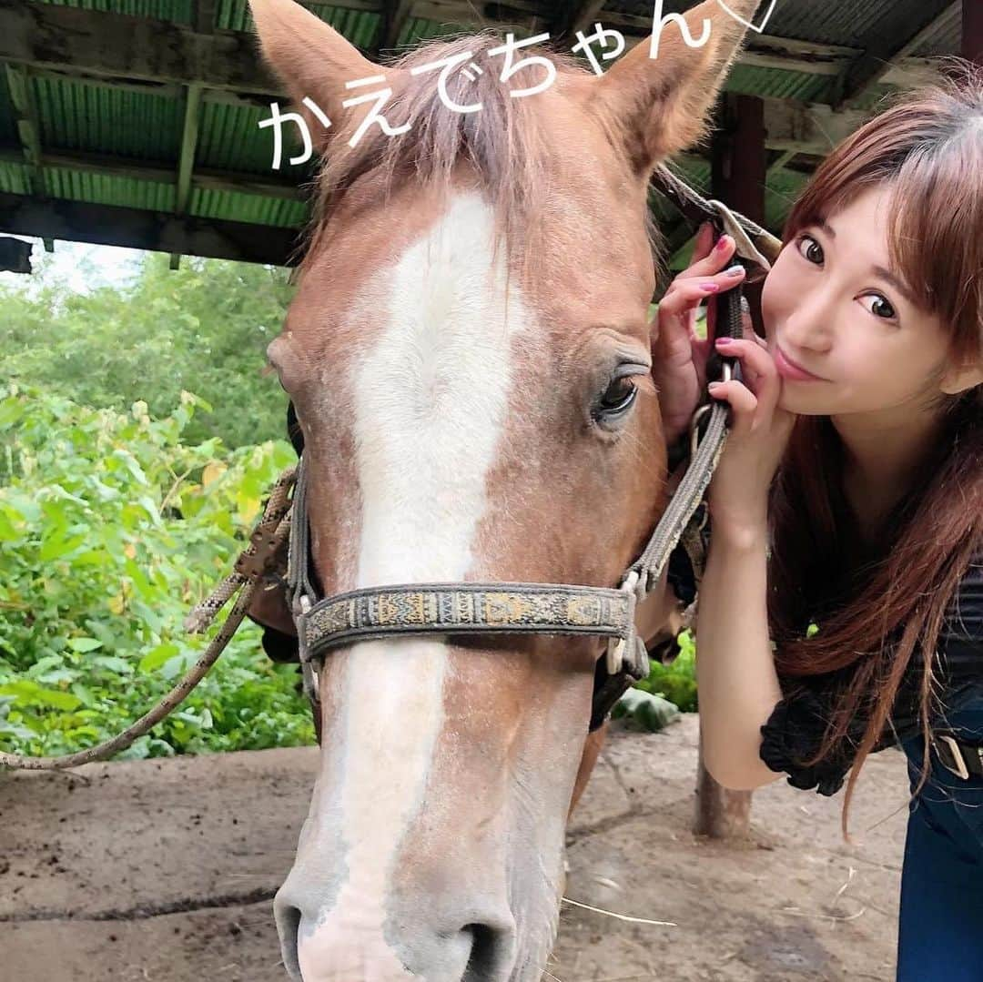 石川蓮美さんのインスタグラム写真 - (石川蓮美Instagram)「今日は家から30分ほどの #春香ホースランチ  さんに 遊びにいって馬に乗ってきました(*´ω｀*) #馬大好き  ほんとに可愛かったぁぁ♡海を眺めながらの大自然をトレッキング♡ オーナー様ありがとうございました！ 馬好きの方や、大自然でトレッキングやってみたい！という方は北海道に来た際にはぜひ一緒に遊びにいきましょう〜！ #北海道最高 #馬 #ハーレー女子 #春香ホースランチ  #かえでちゃん #大自然 #北海道移住  #北海道生活 #最高かよ #リア充  #鉄馬 も好きだけど、#馬が好き」9月1日 20時04分 - hasumin.n819