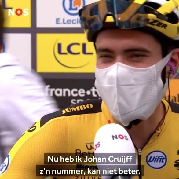 ヨハン・クライフのインスタグラム：「🔊 @t.dumoulin: "I have @johancruyff’s number, can’t be better.”  We wish Tom Dumoulin all the best! 💪🏼 #14forever #CruyffLegacy」