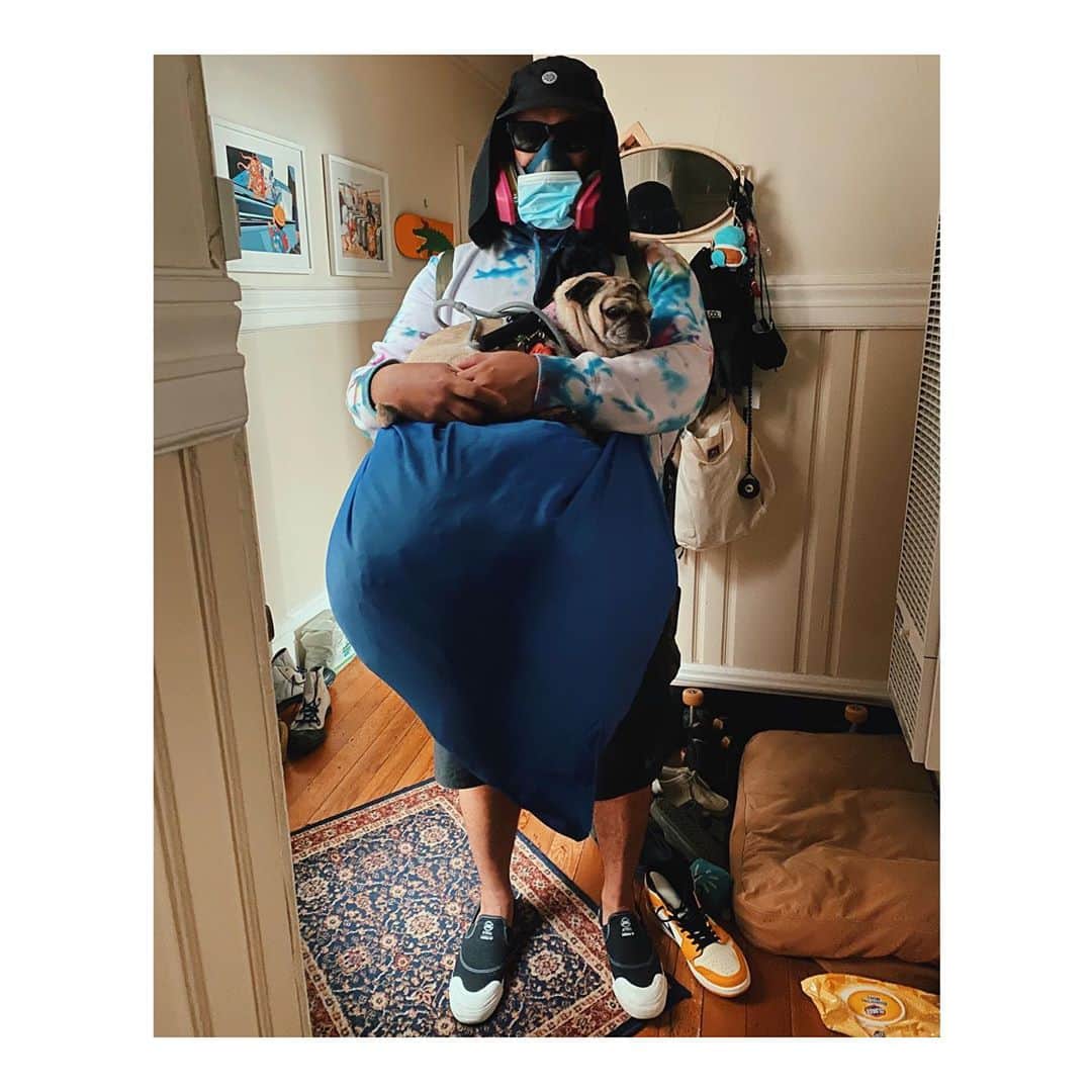 Melissa Santiagoのインスタグラム：「Laundry day 2020 #DailyPug #DailyJuls #LeicaHarrietPancakes」