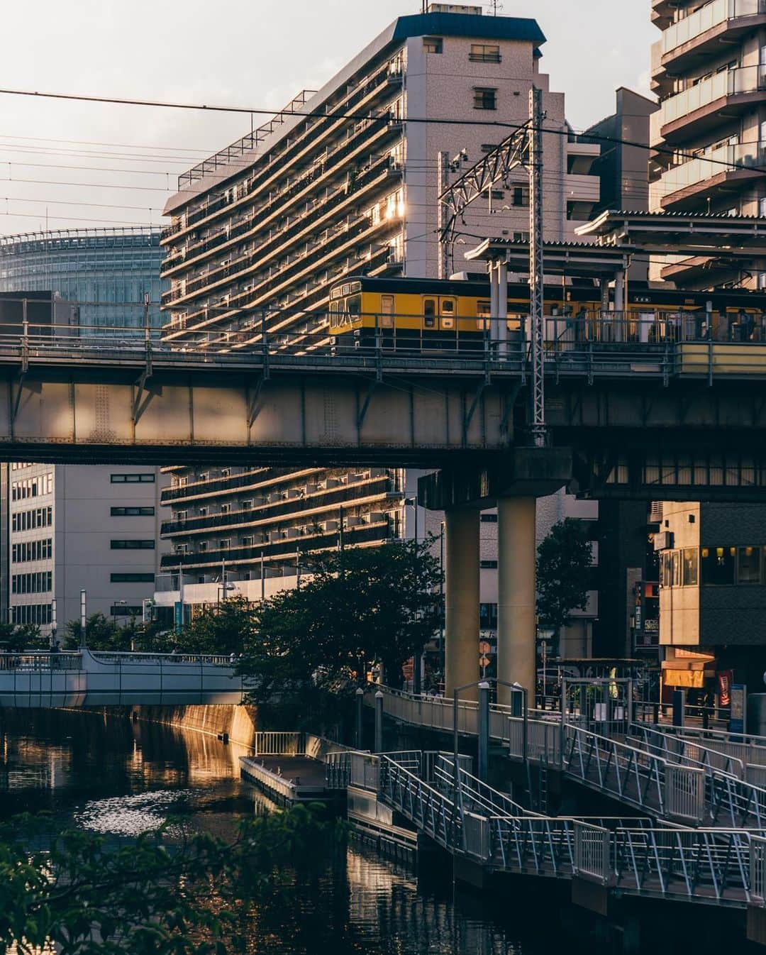 東急電鉄さんのインスタグラム写真 - (東急電鉄Instagram)「. 東急電車と風景が綺麗に見えるスポットのご紹介です。 桜の名所として有名な目黒川。定番のお花見スポットは東急東横線中目黒駅のそばにありますが、そこから下流に向かっていきますと東急池上線五反田駅付近にたどり着きます。そのすぐ近くで目黒川を渡る電車を撮影することができます。 オススメする撮影時刻は、昼から夜に移る西日が差し込む頃。 夕焼け色に染まるマンションやオフィスビルが立ち並ぶ街を背景に高架線を渡る電車は美しく、思わず足を止めてしまうほど。 どこか人々の営み・生活の大切さを感じさせてくれる風景です。 夜になると、電車の明かりが鏡のように川面に反射して、それもまた面白い風景になりますよ。 （東急池上線　五反田駅） . Spots where the Tokyu line trains run through gorgeous backdrops. Meguro River is a coveted destination for cherryblossoms. For most flower-lovers, the usual spot is just next to Nakameguro Station on the Tokyu Toyoko Line, but if you head downstream you’ll make your way towards Gotanda Station on the Tokyu Ikegami Line. Here’s where you’ll find a hot photo spot where trains cross the Meguro River. We recommend visiting in the afternoon/evening, when the sun is beaming in from the west. The area is lined with office buildings and high rises as they’re washed with the light of sunset. It’s truly a breathtaking moment as the train passes on the overhead tracks. Catch a glimpse of this scene and you’ll stop to reflect on the quieter moments and people in life. At night, the lights of the trains reflect like lamps on the river’s surface, making for another snap you’re sure to love. (Gotanda Station  Tokyu Ikegami Line ) . #五反田 #gotanda #tokyo #東京 #池上線 #train_vision #japantrain #japanesetrain #電車 #鉄道 #鉄道写真 #鉄道好き #鉄道ファン #鉄道のある風景 #鉄道好きな人と繋がりたい #撮り鉄 #railways_of_our_world #railwayphotography #trains_worldwide #railfan #japantrip #discovertokyo #visitjapanjp #tokyu #東急 #東急沿線 #일본여행 #東京自由行 #東京景點 #hellofrom」9月1日 16時57分 - tokyu_railways