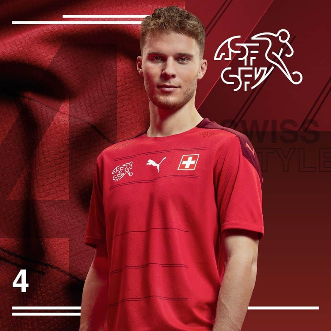 ニコ・エルヴェディのインスタグラム：「SWISS STYLE.🇨🇭 The new Puma x SFV Home Shirt.  @pumafootball @nationalteams_sfvasf」