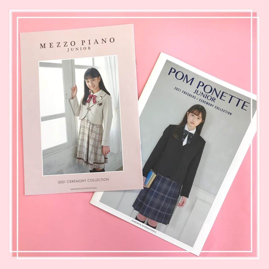 girls fesのインスタグラム：「2020.09.01﻿ ﻿ ✨2021CEREMONY COLLECTION ✨﻿ ﻿ 2021年卒業を迎える皆さんへ♥️﻿ 2021CEREMONY COLLECTIONカタログが出来上がりました‼️﻿ ﻿ 今回は、メゾ ピアノ ジュニア、ポンポネット ジュニアで1冊のカタログ♪﻿ メゾは藤岡 舞衣ちゃん﻿ ポンポは葛西 杏也菜ちゃん﻿ に着用してもらっています☆彡﻿ ﻿ 可愛くガーリーな卒服を探している方はメゾ ピアノ ジュニア﻿ お受験にも対応できる上品で清楚なウエアを探している方はポンポネット ジュニア﻿ がおススメです。﻿ ﻿ カタログは今週末より順次ショップでウエアをお探しの方へ配布予定。﻿ ※なくなり次第終了です。﻿ ﻿ WEBサイトでもご覧いただけます。﻿ メゾ ピアノ ジュニア、ポンポネット ジュニアのサイトもご覧ください💻✨﻿ ✨INFORMATION﻿ ﻿ メゾ ピアノ ジュニア、ポンポネット ジュニアをお買い物するには、NARUMIYAONLINE @narumiyaonline_official が便利です💻🛍﻿ ﻿ #メゾピアノジュニア#mezzopianojunior#メゾピアノ#mezzopiano#pomponettejunior#pomponette#ポンポネットジュニア#ポンポネット#ジュニア#ファッション#ファッションコーデ #子供服#小学生 #fashion #ファッション好き#おしゃれさんと繋がりたい#女の子コーデ#小学4年生#小学5年生#小学6年生#ナルミヤインターナショナル#ナルミヤオンライン #ニコプチ #プチモ#藤岡舞衣#葛西杏也菜 #卒服#卒業式#お受験#セレモニー #卒業式」