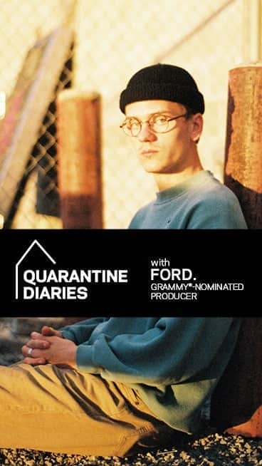 のインスタグラム：「🎶 GRAMMY-nominated producer ford. (@fordsounds) takes us through a day in the life spent in #quarantine, which includes making avocado toast, playing catch with his dog, brushing up his buzz cut and more.」