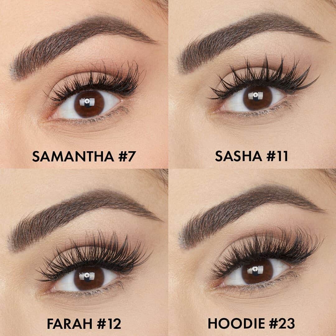 Huda Kattanさんのインスタグラム写真 - (Huda KattanInstagram)「These are my absolute FAV lashes for whenever I wear lashes.  Ranked by drama:  💕Samantha #7: no liner needed & super natural 💕Sasha #11 & Farah #12: so good with just liner alone 💕Hoodie #23: amazing with a dramatic smokey eye or shadow liner」9月1日 21時59分 - hudabeauty