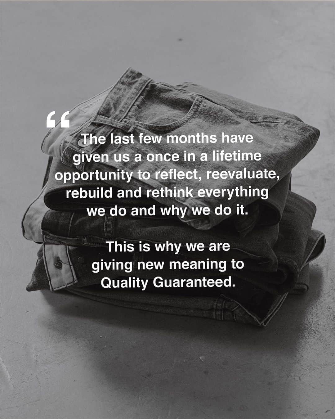 ラグ&ボーンのインスタグラム：「The last few months have given us a once in a lifetime opportunity to reflect, reevaluate, rebuild and rethink everything we do and why we do it.   We were founded on the belief that what we make should be better, better because of the attention to detail and general passion that goes into making it, the way it is made and how it makes you feel.   We will not be perfect, but we will try very bloody hard to always remember who we are and why we exist in the first place.   That is why we are giving new meaning to Quality Guaranteed.」