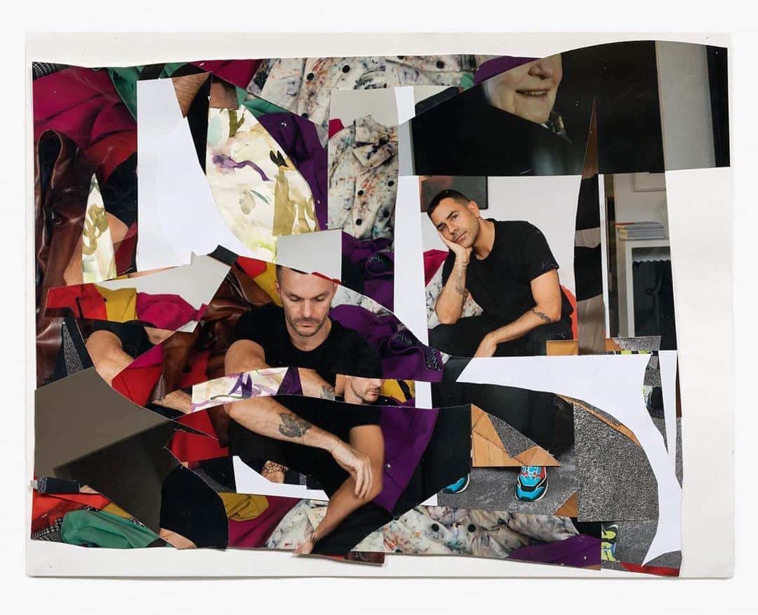 のインスタグラム：「@MAURICIONARDI AND I IN @replicamanmagazine WITH ARTWORK BY @mohamedbourouissa #🖤 #berluti #mohamedbourouissa #krisvanassche」