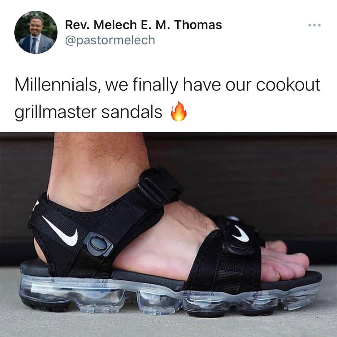 Nice Kicksさんのインスタグラム写真 - (Nice KicksInstagram)「If the guy on the grill ain’t wearing these I ain’t eating. These the new certified BBQ chef sandals.」9月2日 4時40分 - nicekicks