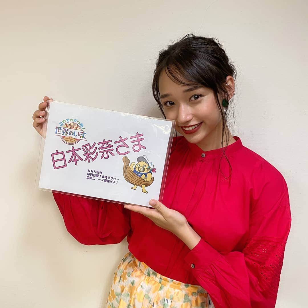 白本彩奈のインスタグラム：「NHK「これでわかった！世界のいま」   ご覧頂きありがとうございました〜！   ベラルーシのお話に少しでも携われたこと、とても幸せでしたっ。」