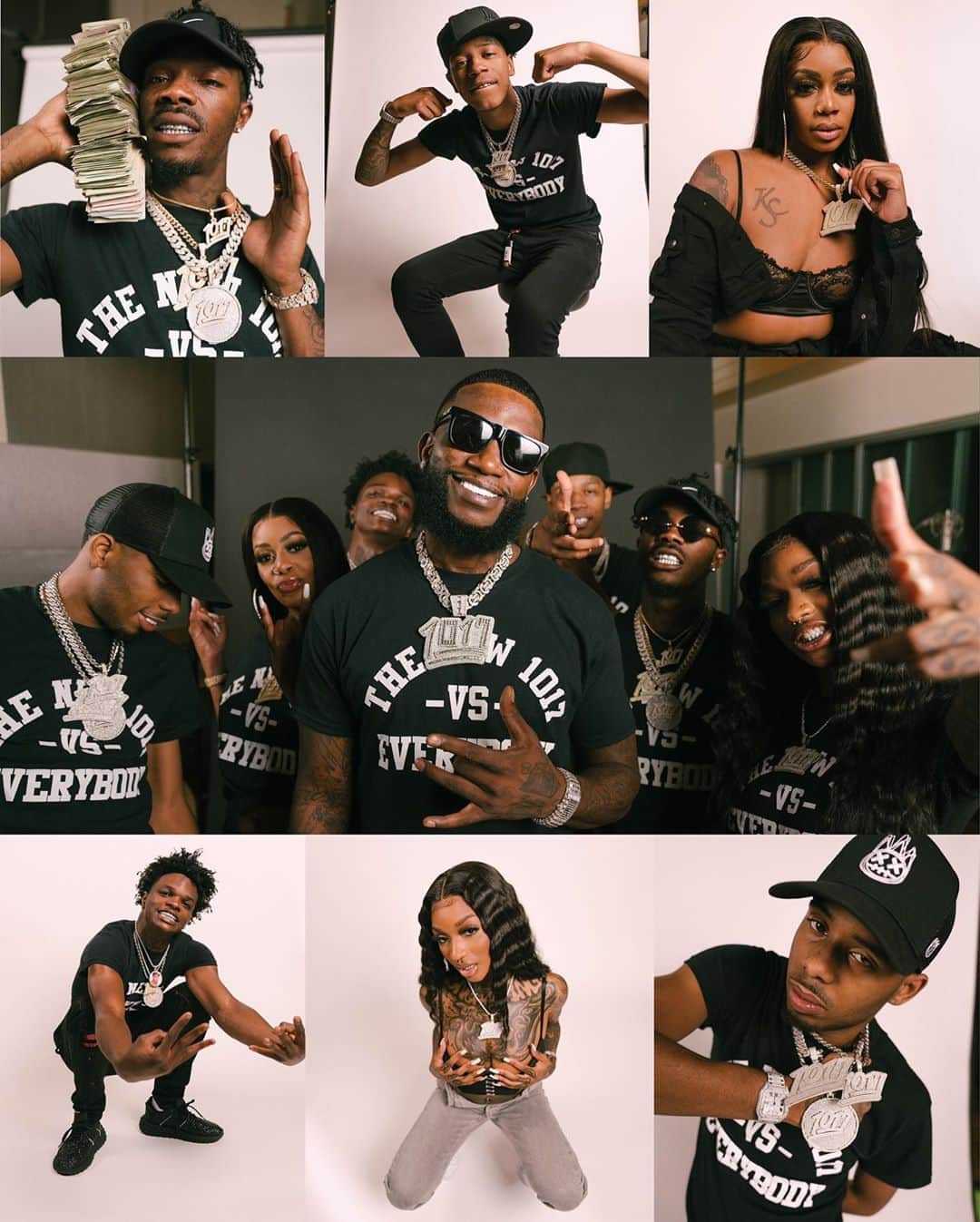 グッチ・メインのインスタグラム：「Created the hardest label in less than 6 months @foogiano @poohshiesty @kshiday @luvenchanting @bigscarr @odr.roboy #New1017 🥶🥶🥶🥶🥶🥶 #SoIcyGang」