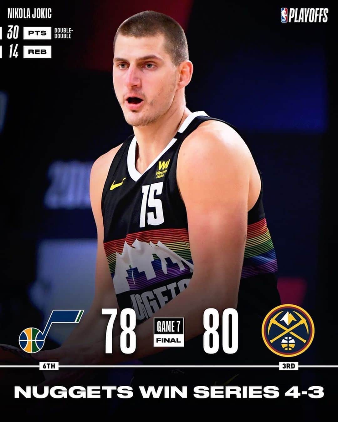 NBAさんのインスタグラム写真 - (NBAInstagram)「The @nuggets advance to the Western Conference Semifinals with the Game 7 victory! #WholeNewGame #NBAPlayoffs」9月2日 12時32分 - nba