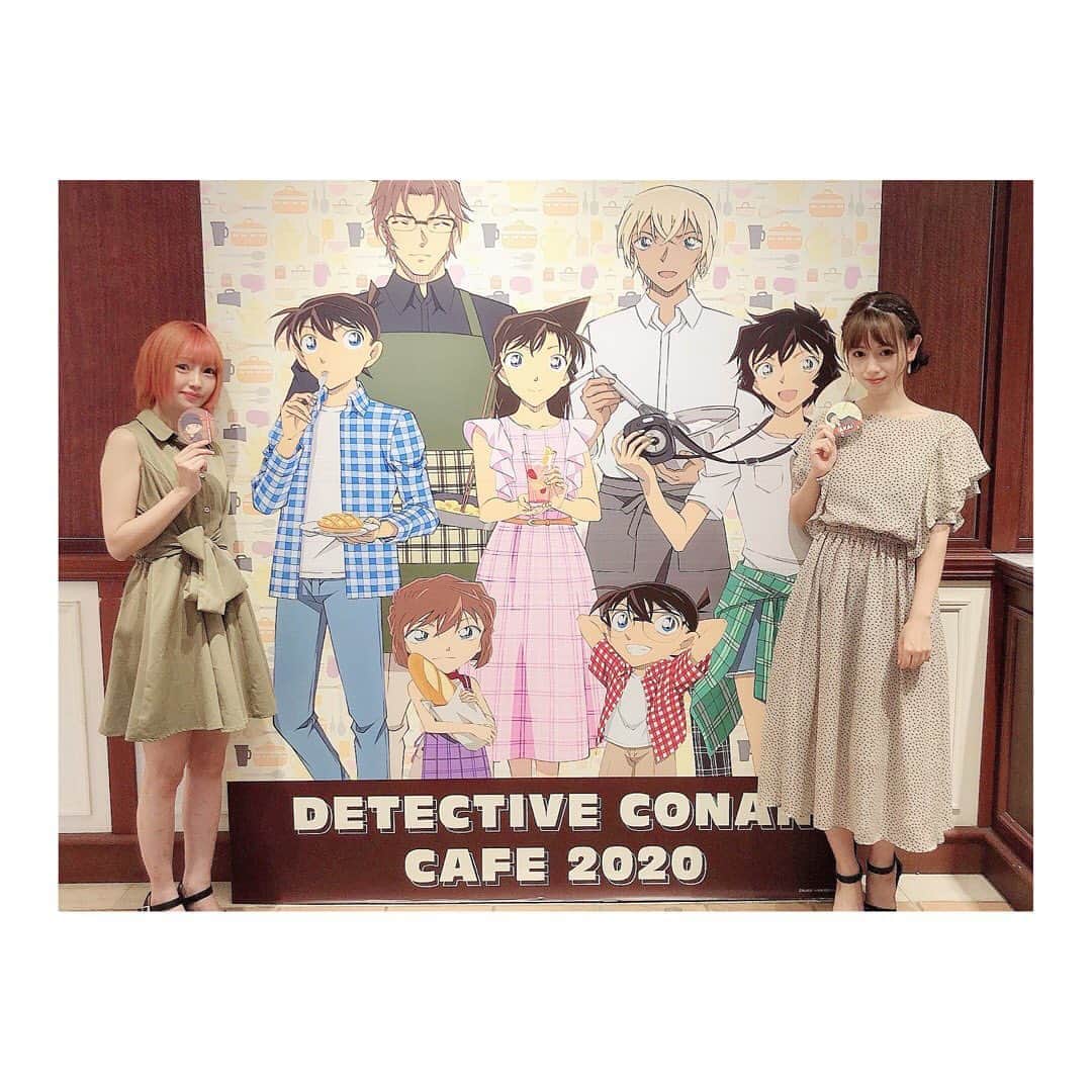 小河結香のインスタグラム：「えりにゃんとヲタ活💕 名探偵コナンカフェ2020 行ってきました✋(だいぶ前に) 小学生の子連れの親子とか結構いて 微笑ましかったぁ🥰 #コナンカフェ #コラボカフェ #名探偵コナンカフェ2020 #ヲタ活 #アニオタ #the_gest #名古屋parco #ゆんのヲタ活記録」