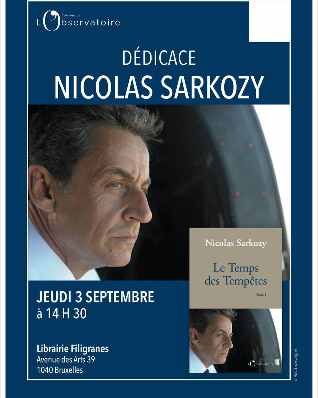 ニコラ・サルコジさんのインスタグラム写真 - (ニコラ・サルコジInstagram)「Je serai demain à Bruxelles à la @librairie_filigranes à partir de 14h30 #letempsdestempetes」9月3日 0時33分 - nicolassarkozy