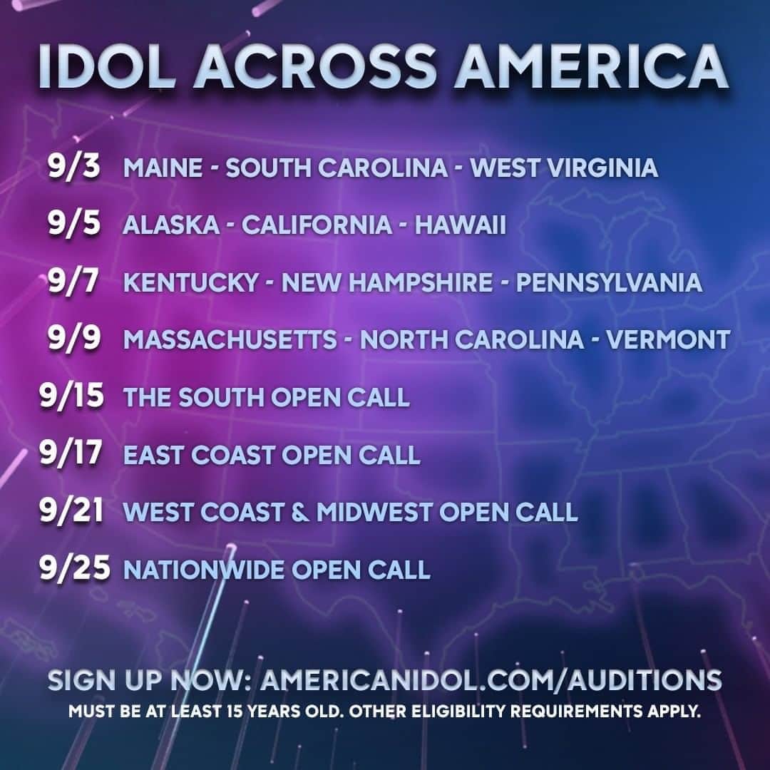 American Idolさんのインスタグラム写真 - (American IdolInstagram)「We’ve added 🎤🎤4 OPEN CALLS🎤🎤 to #IdolAcrossAmerica! Go on and take the chance!  Sign up now at ✨AmericanIdol.com/Auditions✨  to reserve your online audition during either your region's date or our final NATIONWIDE event. You'll get to show our producers face-to-face why you deserve to be #TheNextIdol!」9月3日 1時00分 - americanidol