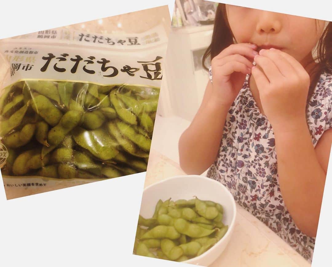 安めぐみさんのインスタグラム写真 - (安めぐみInstagram)「先日、 事務所から美味しいだだちゃ豆をいただきました^ - ^ 枝豆好きな娘は、甘い〜とパクパク食べていました☺️ #だだちゃ豆 #9月ですね」9月2日 16時05分 - yasu_megumi_official