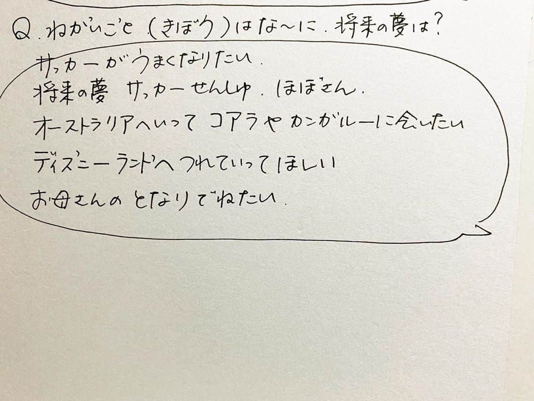 蒼山幸子さんのインスタグラム写真 - (蒼山幸子Instagram)「突然発掘されたらしい 7歳の時の母作のバースデー インタビュー(？)。🤯 なぜかこの年しかないのと お互いにゆるいQ&Aで 笑ってしまいました。 個人的になんて？が 母っぽくてツボです。笑」9月2日 17時32分 - sachiko_aoyama