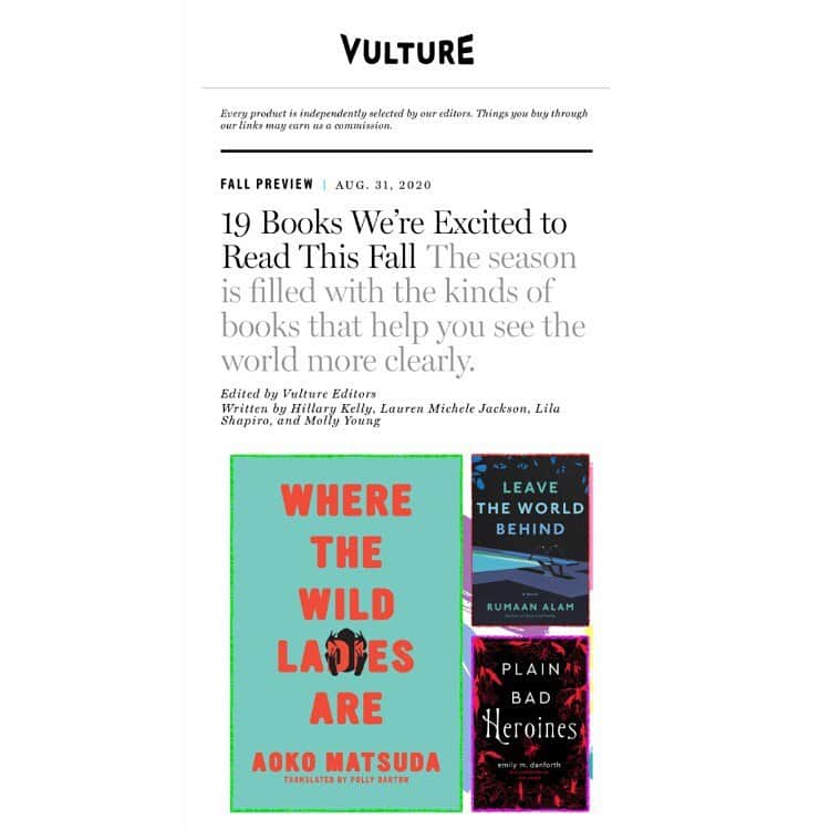 松田青子のインスタグラム：「I’m delighted to see my Wild Ladies are included in this exciting list. Thank you so much, @vulture. 👻👘  #wherethewildladiesare #softskullpress」