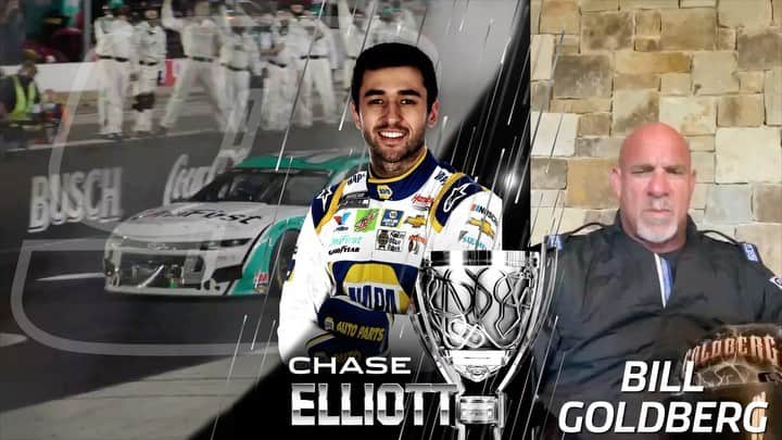 ビル・ゴールドバーグのインスタグラム：「“....and in this corner......from #dawsonville #georgia .... @chaseelliott9 !!! “  The @nascar Cup Series' 16-driver playoff field is set for the 2020 postseason. The four-round postseason consists of eliminations after the Round of 16 (Darlington, Richmond, Bristol), the Round of 12 (Las Vegas, Talladega, Charlotte Roval) and the Round of 8 (Kansas, Texas, Martinsville). The Championship 4 will compete for the title at Phoenix. #letsgoracing #spear #jackhammer #whosnext #nascarplayoffs @nbc @teamhendrick」