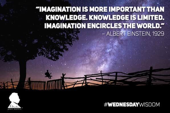 アルベルト・アインシュタインさんのインスタグラム写真 - (アルベルト・アインシュタインInstagram)「#WednesdayWisdom: “Imagination is more important than knowledge. Knowledge is limited. Imagination encircles the world.” – Albert Einstein, 1929」9月2日 22時01分 - alberteinstein