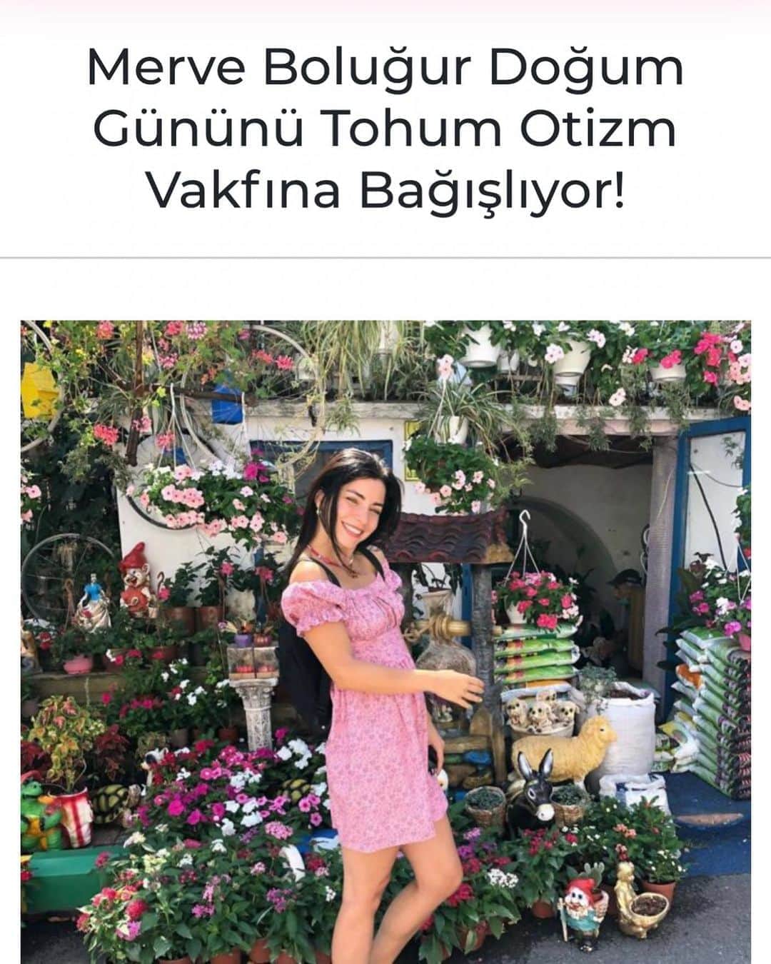 Merve Boluğurのインスタグラム：「https://iyilikpaylas.org/kampanya/merve-bolugur-dogum-gununu-tohum-otizm-vakfina-bagisliyor @tohumotizm @iyilikpaylas」