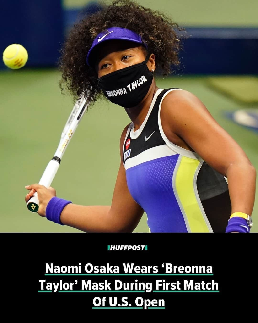 Huffington Postさんのインスタグラム写真 - (Huffington PostInstagram)「Naomi Osaka wore a mask emblazoned with Breonna Taylor’s name prior to her first match at the U.S. Open on Monday, and reportedly plans to wear other face coverings with the names of victims of racial violence throughout the tournament.⁠ ⁠ Osaka, who plays for Japan and was the 2018 U.S. Open champion, won a first round victory against opponent Misaki Doi on Monday evening. In interviews with reporters at Arthur Ashe Stadium in Queens, New York, Osaka said she brought seven masks to the tournament.⁠ ⁠ “It’s quite sad that seven masks isn’t enough for the amount of names, so hopefully I’ll get to the finals so you can see all of them,” Osaka said.⁠ ⁠ The 22-year-old, who is of Haitian and Japanese descent but has lived in the United States since childhood, told reporters after the match that she was hoping to spread awareness of racial injustice worldwide. ⁠ ⁠ “I’m aware that tennis is watched all over the world, and maybe there is someone that doesn’t know Breonna Taylor’s story,” Osaka said. “So maybe they’ll Google it. ... For me, [I’m] just spreading awareness. ... I started off with Breonna Taylor’s name first because for me she was the most important and [Black Lives Matter] is still actively going on; there are still marches even though people don’t really talk about it.”⁠ ⁠ Read more at our link in bio. // 📷 AP Photo」9月2日 22時58分 - huffpost