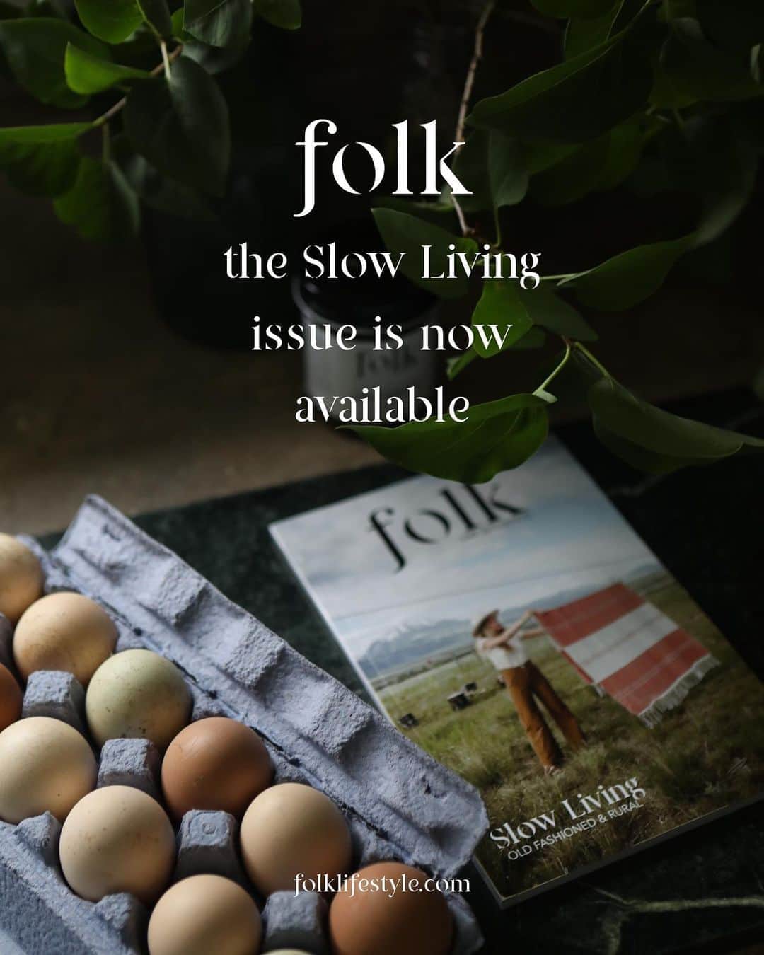 FOLKのインスタグラム：「The amazing thing about the Autumn preorder of @folkmagazine going so well...it allows us to do a fourth printing of the Slow Living issue. This is truly an issue you don’t want to miss. In a world gone mad the Slow Living issue slows everything done and is a moment of quiet and calm. Stories and images of a pleasant space in small towns, farmhouse kitchens, country lanes, and stories worth sharing. To order go to www.folkgeneral.com. The issue features @small.town.junk @archiefrink @fruitteachicks @markalbertboots @windypeakvintage @theurbanexodus @luckettstore @maggie_pate @emilymandagie @bexleyboys @thefarmhouseproject @millstreamhome @evakosmasflores @theruralrecord @poldersowm and more!」