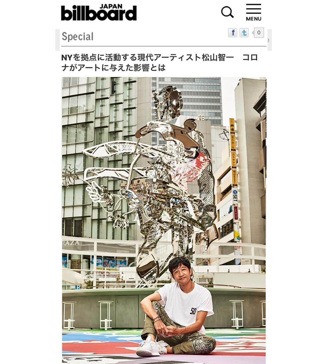 松山智一のインスタグラム：「Thanks to Billboard Japan @billboard_japan for the artist interview:  アーティストインタビュー：松山智一。『NYを拠点に活動する現代アーティスト松山智一　コロナがアートに与えた影響とは』 📸 by木村辰郎  full article at ( 全記事は): http://www.billboard-japan.com/special/preview/b685ae720baf509b18412c6a7c513bcf/2985」