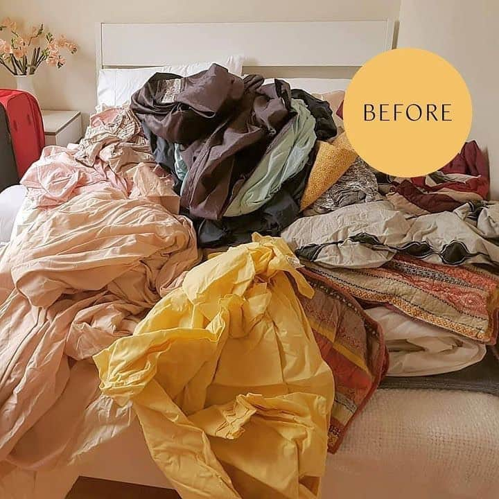 近藤麻理恵さんのインスタグラム写真 - (近藤麻理恵Instagram)「If you ever struggle with keeping bed linens tidy, @dso.hamzway proves that it can be done! Visit the link in my profile for a tutorial.」9月3日 2時29分 - mariekondo