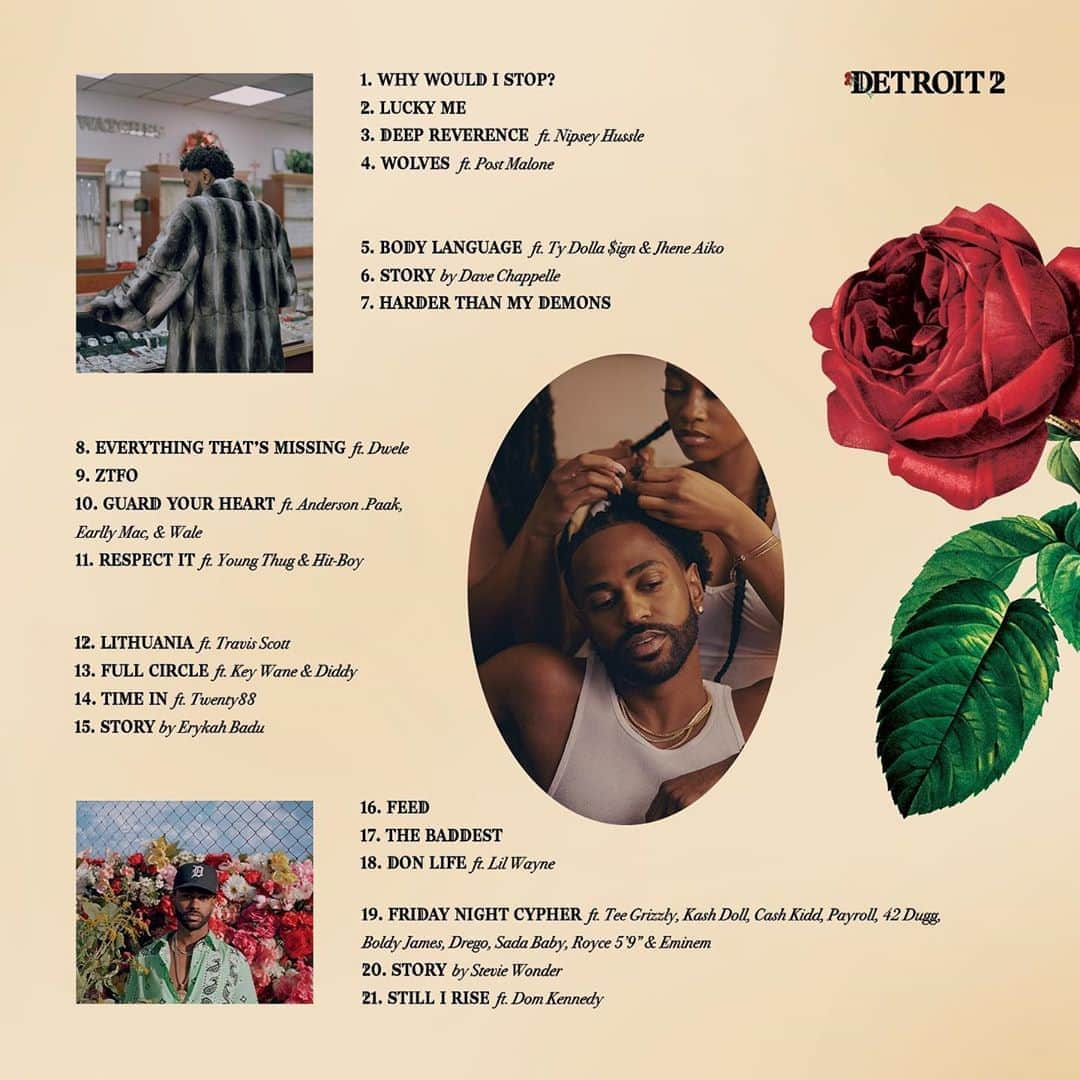 ビッグ・ショーンさんのインスタグラム写真 - (ビッグ・ショーンInstagram)「Tracklist 🚀🚀 Detroit 2 tomorrow night! 🌍」9月3日 3時28分 - bigsean