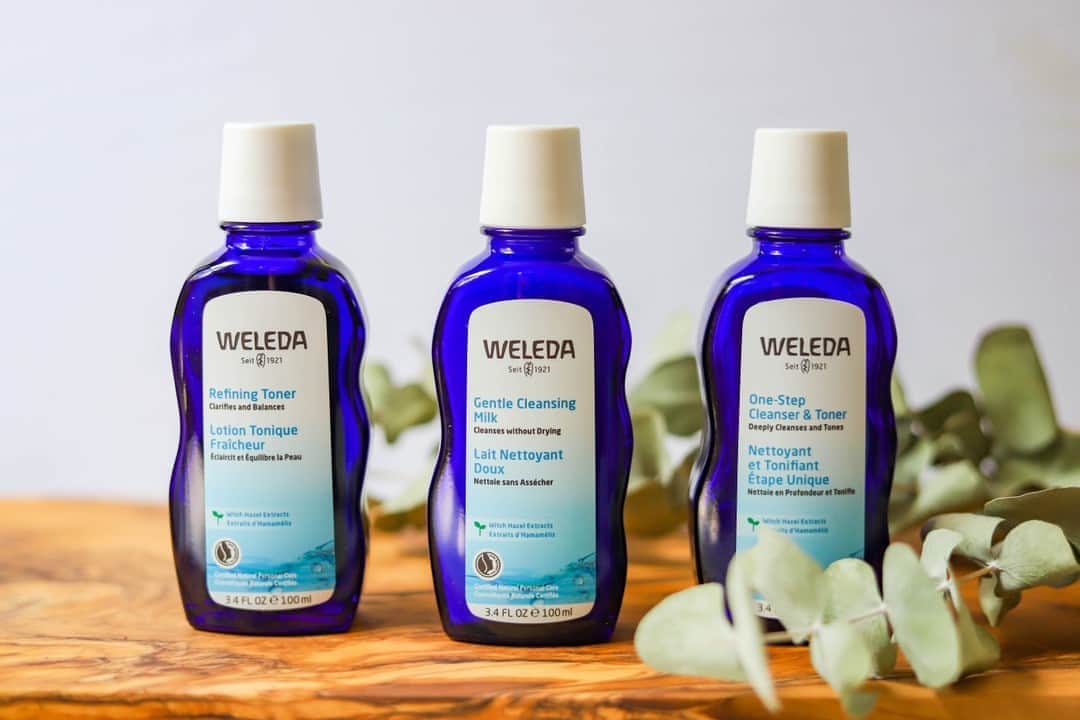 Weledaのインスタグラム：「Cleansing & Toning are important steps in your skincare routine! 🌿 Let us know if you use our Refining Toner, Gentle Cleansing Milk, or One-Step Cleanser & Toner! #WeledaSkin」