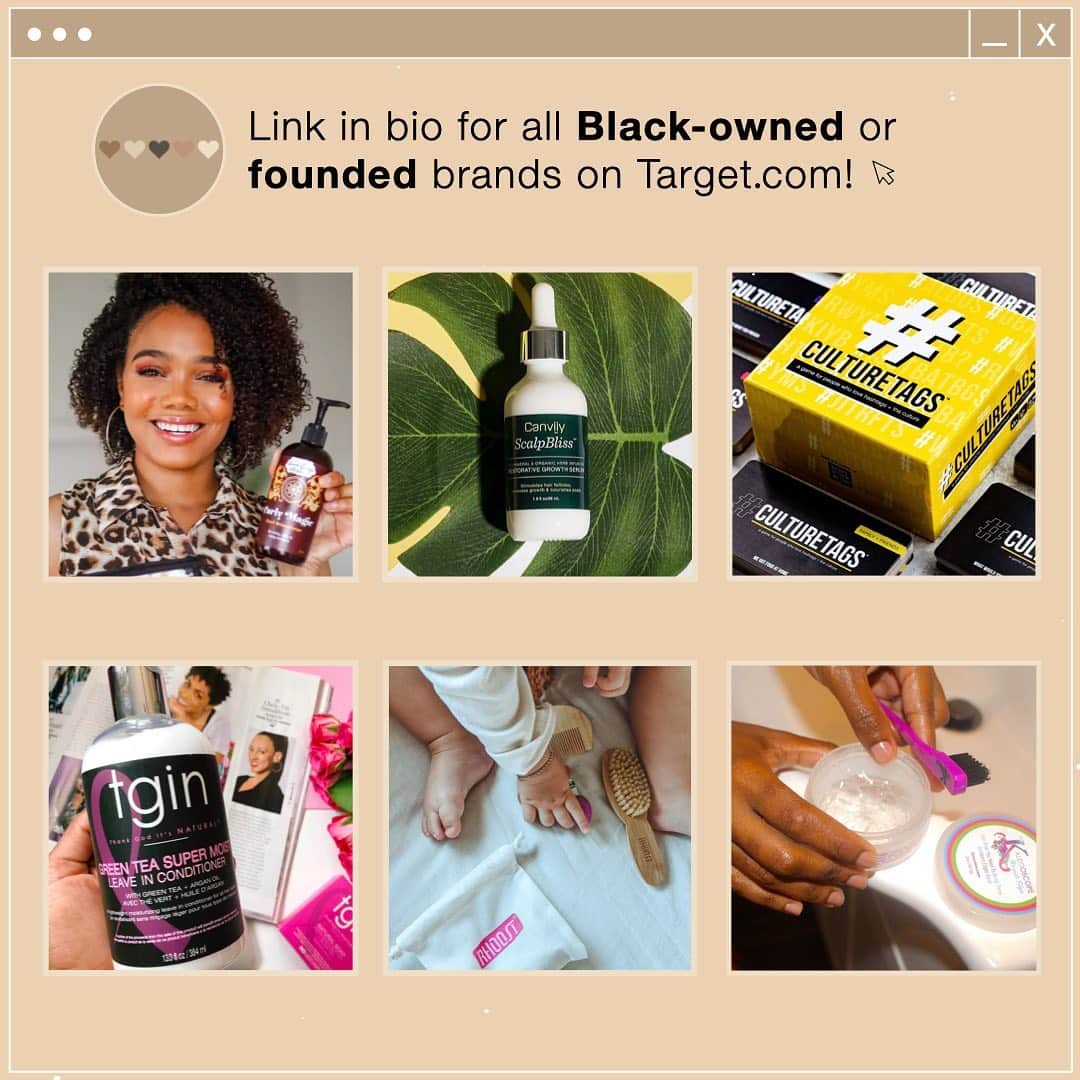 Targetさんのインスタグラム写真 - (TargetInstagram)「More Black businesses to support, from beauty to baby! 🙌🏾 Link in bio to shop all Black-owned or -founded brands available on Target.com.  Looking for other ways to support? Consider:  ✨  Giving them a follow or subscribe to their newsletter ✨  Recommending to your family and friends ✨  Leaving product reviews」9月3日 4時53分 - target